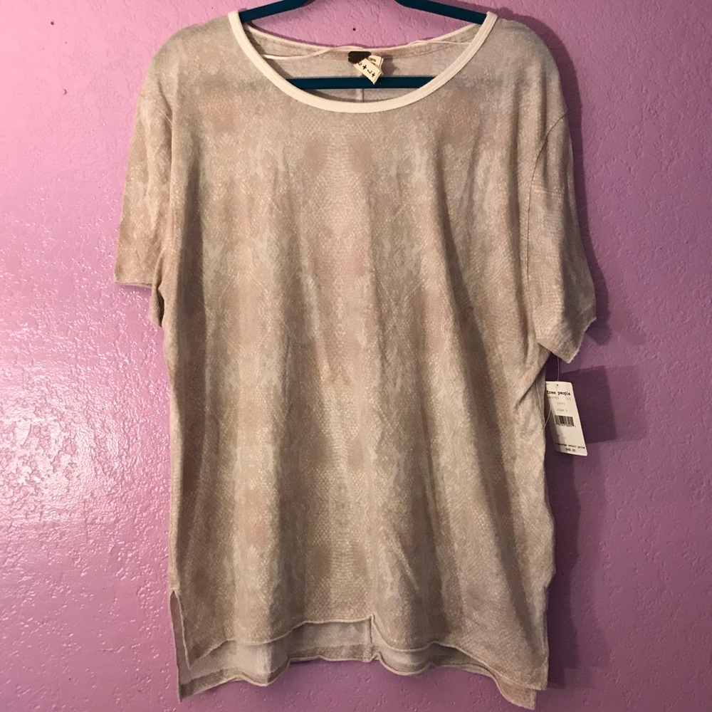 Free People We The Free Snake Skin Print Tee L
